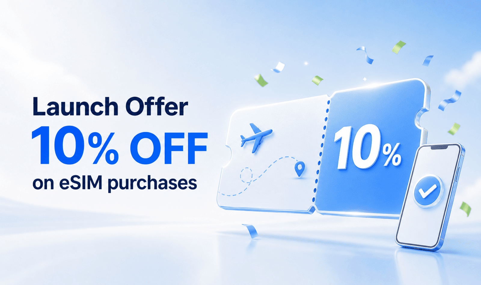 Launch offer 10% off on eSIM purchases