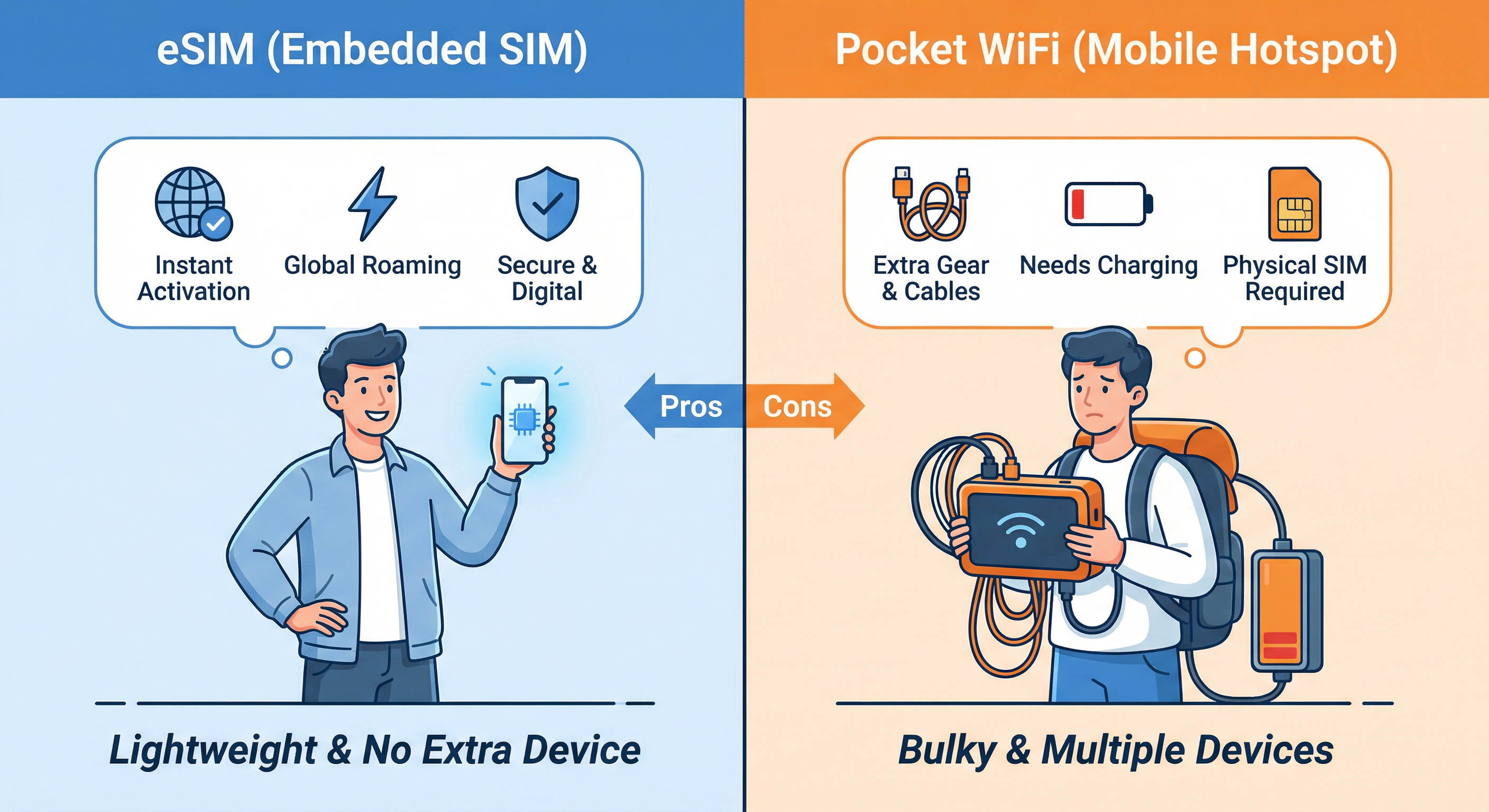 eSIM vs 포켓와이파이