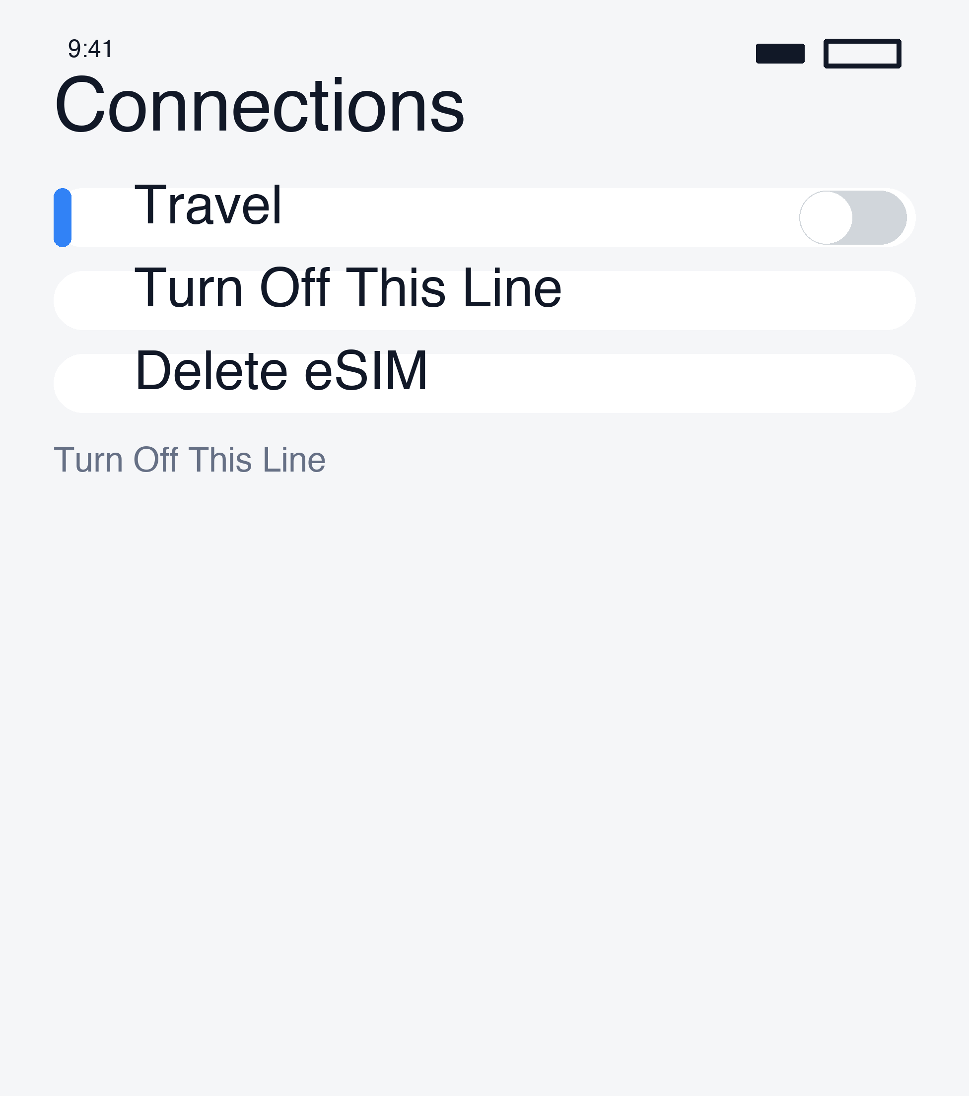 Manager eSIM off