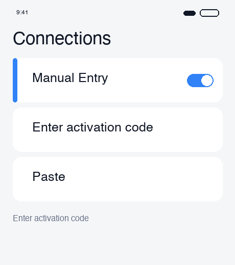 Enter activation code