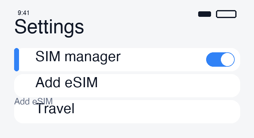 Turn on eSIM