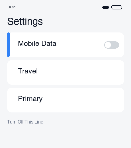 Turn line off