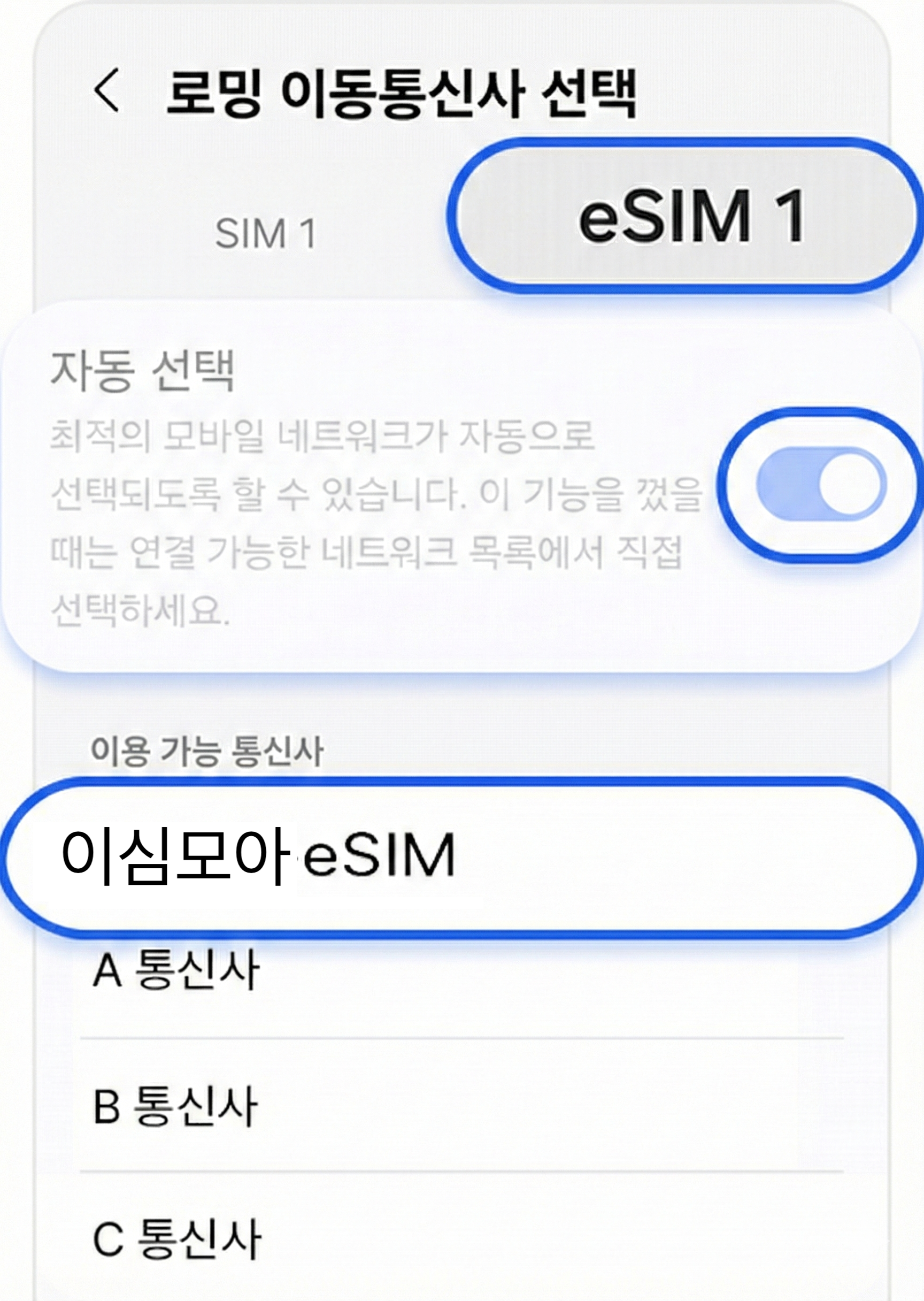 로밍 통신사 eSIM