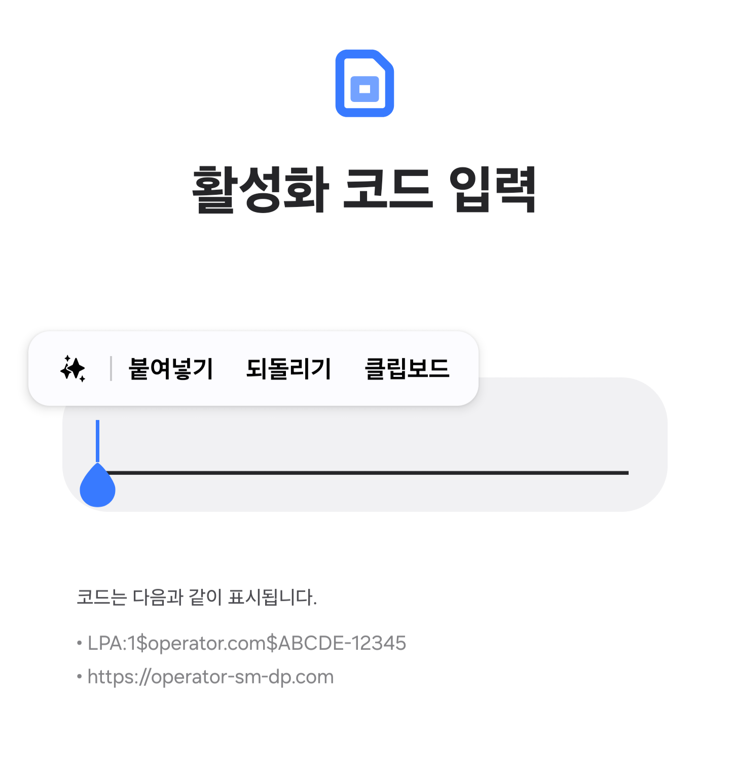 수동 붙여넣기