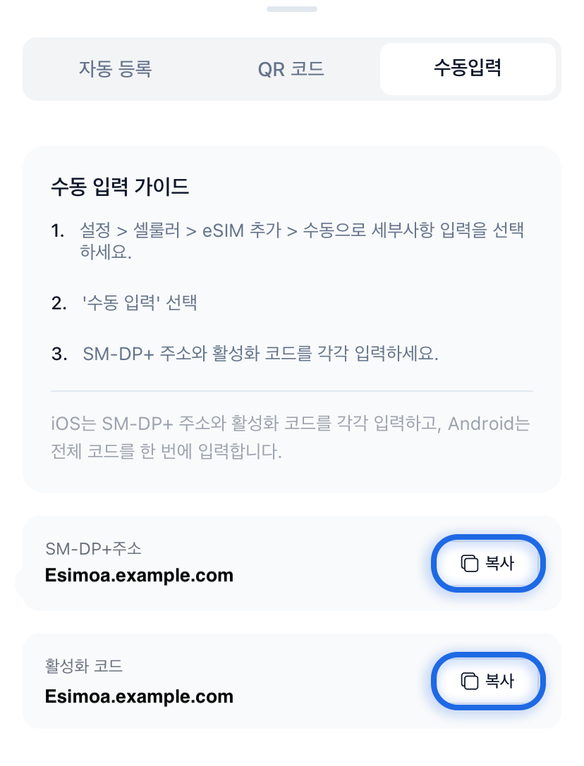 수동 정보